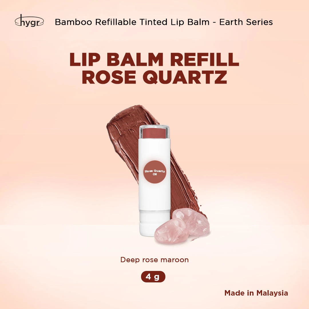 HYGR Bamboo Refillable Natural Tinted Lip Balm Hyaluronic Acid - Earth Series