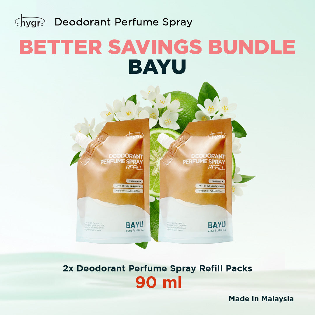 HYGR Natural Refillable Deodorant Spray Perfume|Long-Lasting Odour Control|Gentle on Skin|Fresh, Clean Daily Body Scent