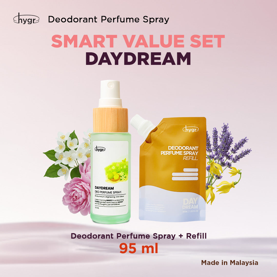 HYGR Natural Refillable Deodorant Spray Perfume|Long-Lasting Odour Control|Gentle on Skin|Fresh, Clean Daily Body Scent