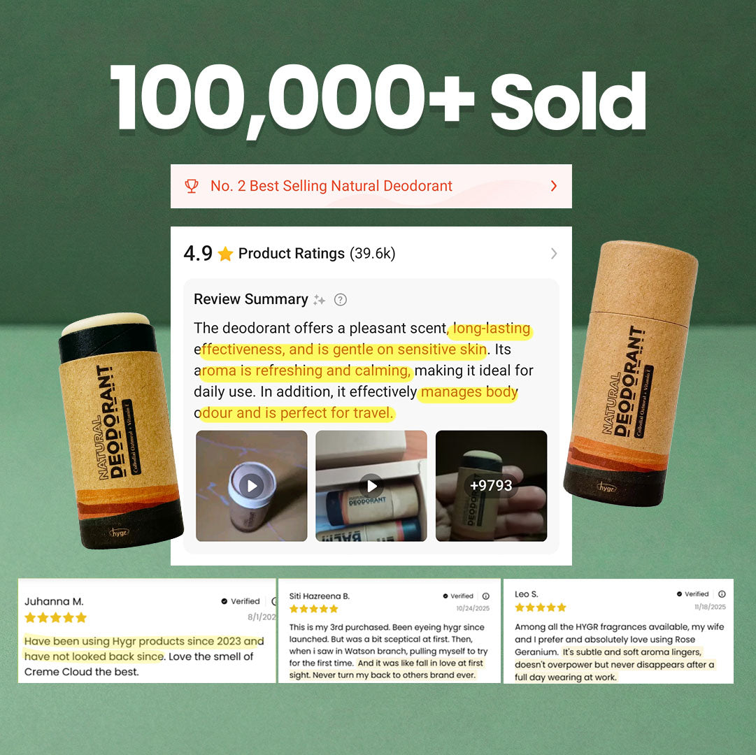 Smell Be Gone Natural Deodorant HYGR 25g Anti-Odor Armpit Fragrance