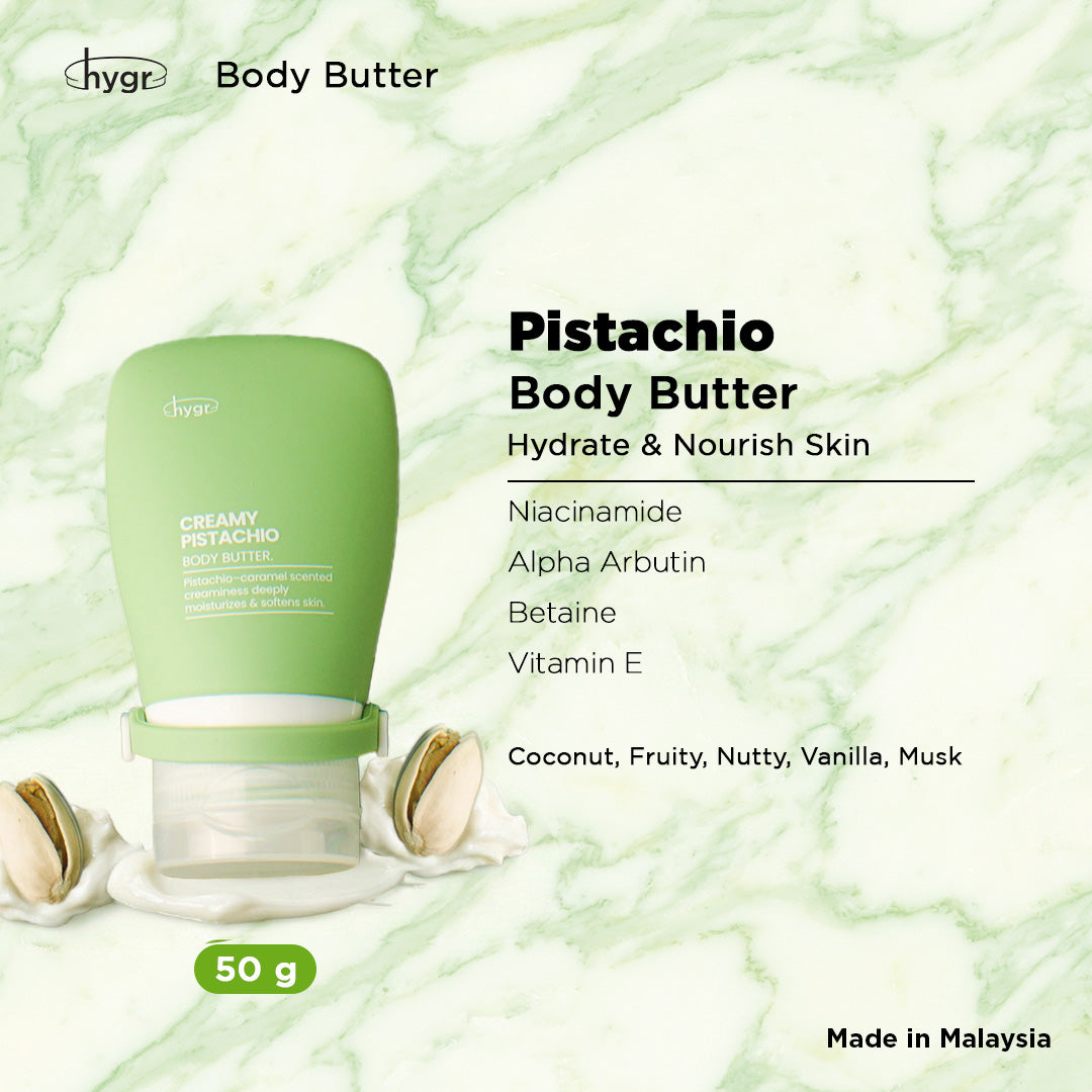 HYGR Pistachio Body Butter 50g | Hydrating Brightening Skin Nourishment Smooth Skin