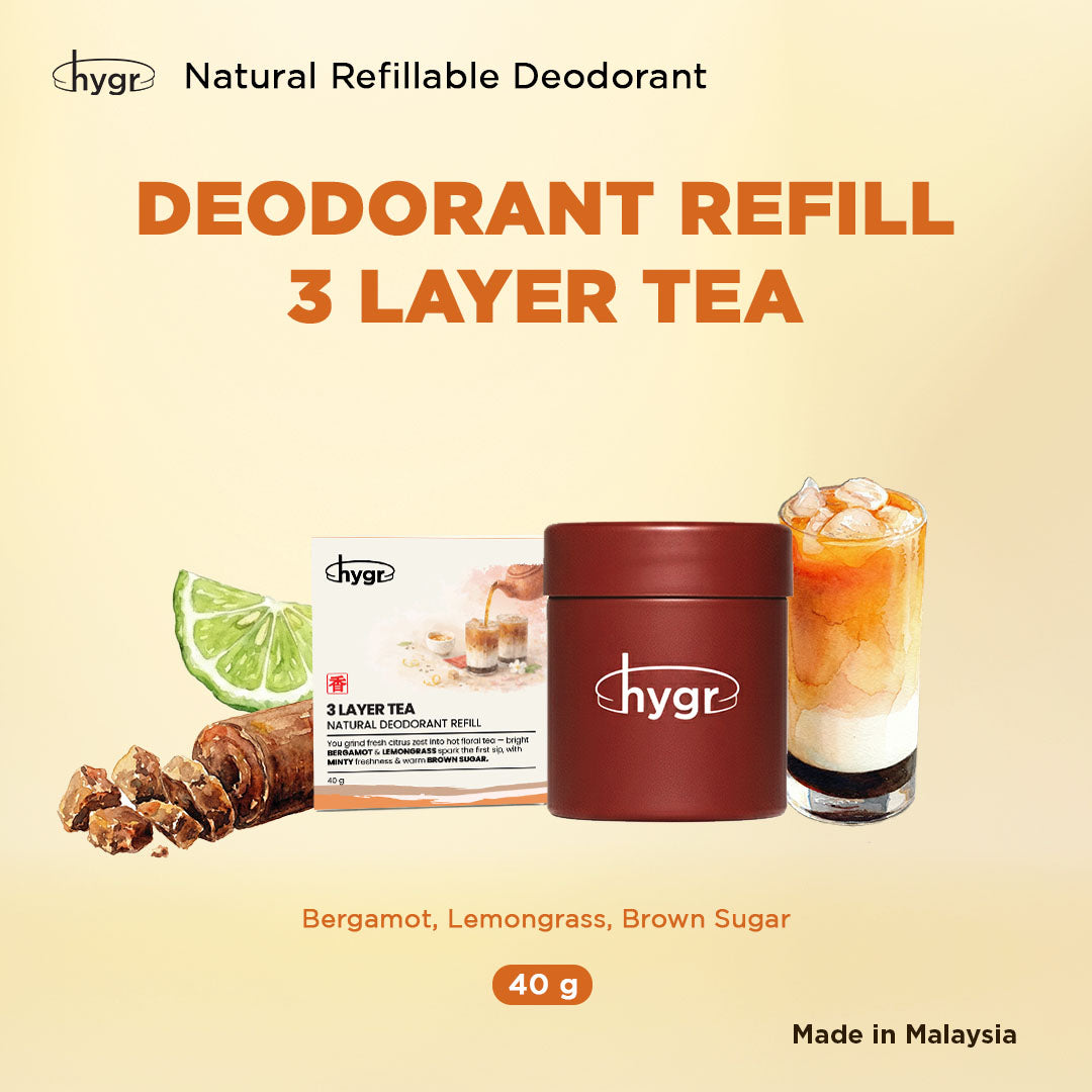 HYGR Refillable Deodorant Stick 40g Tea-riffic Series - 3 Layer Tea 40g deodorant refill