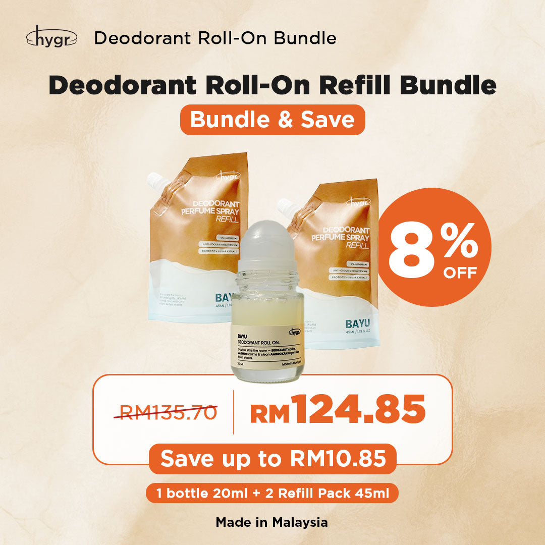 HYGR Deodorant Roll-On|Long-Lasting Odour Control|Gentle on Skin|Fresh, Clean Daily Body Scent | Easy to use