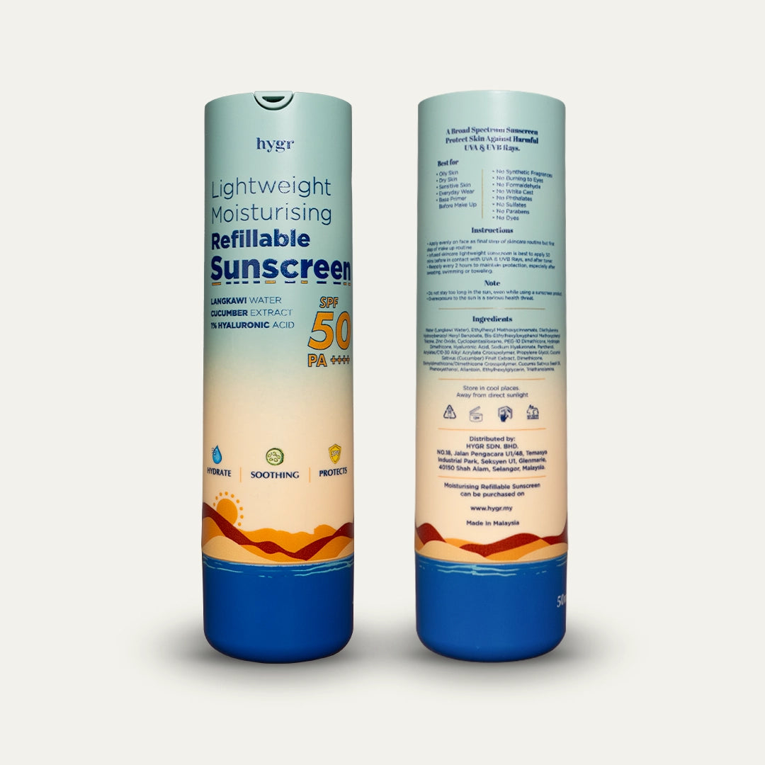 Lightweight Moisturising Hybrid Refillable Sunscreen