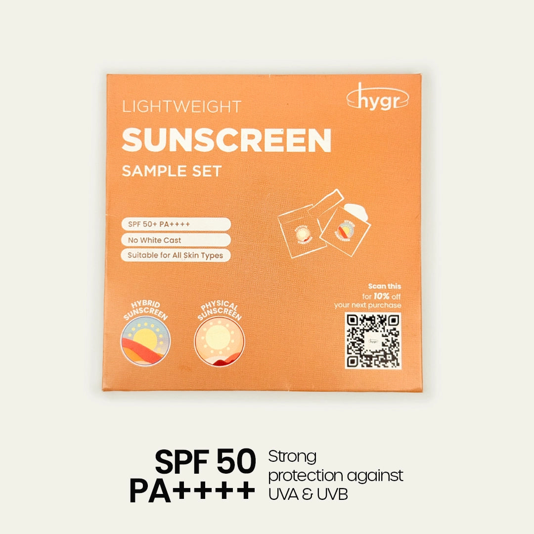 HYGR Sunscreen Sample Set SPF50 - sunscreen sample set pack, SPF50 PA++++