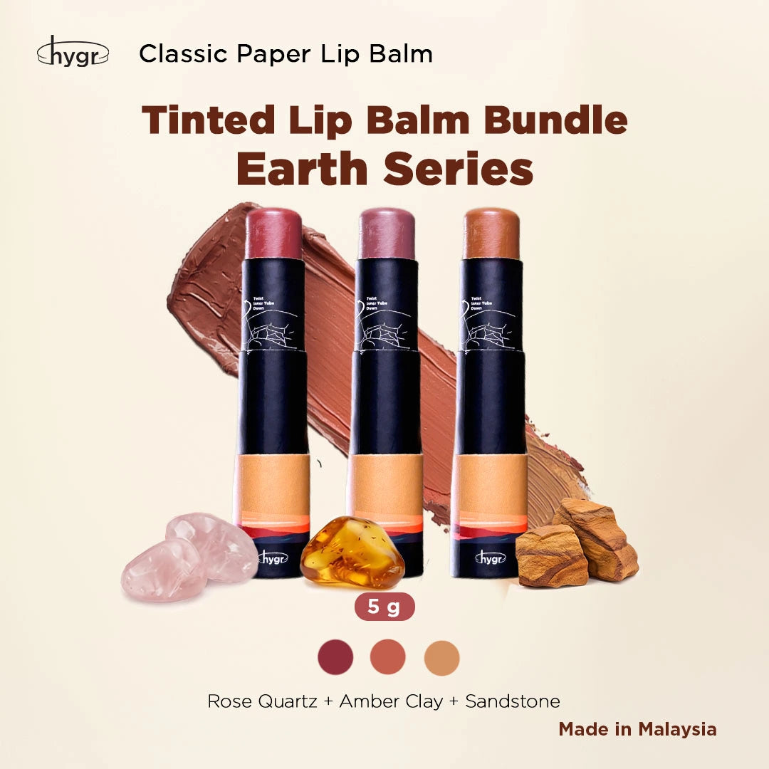 HYGR Natural Tinted Lip Balm Bundle - Trio Earth
