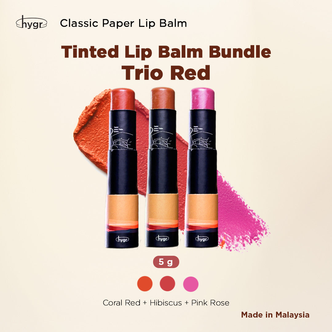 Trio Red Tinted Lip Balm Bundle