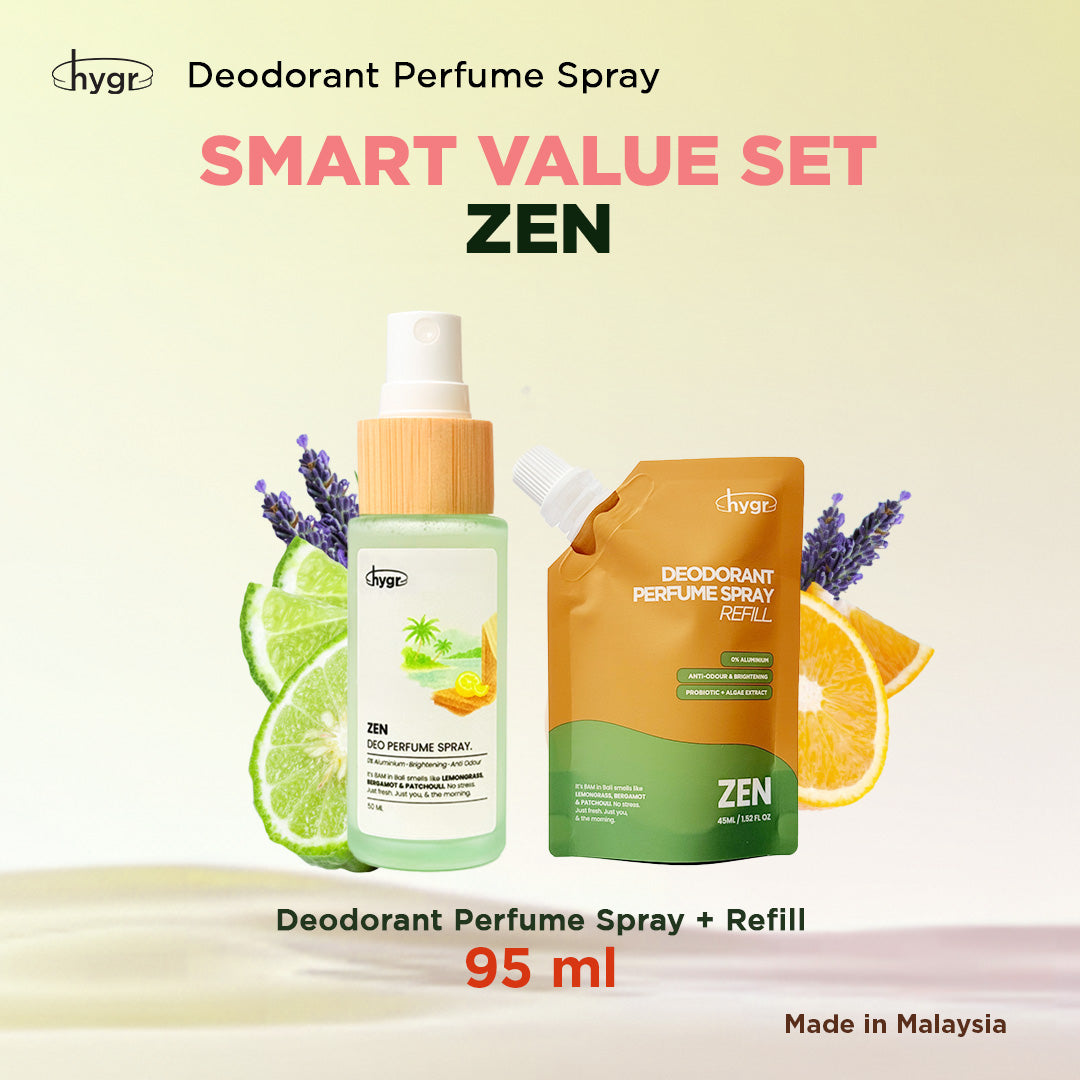 HYGR Natural Refillable Deodorant Spray Perfume|Long-Lasting Odour Control|Gentle on Skin|Fresh, Clean Daily Body Scent