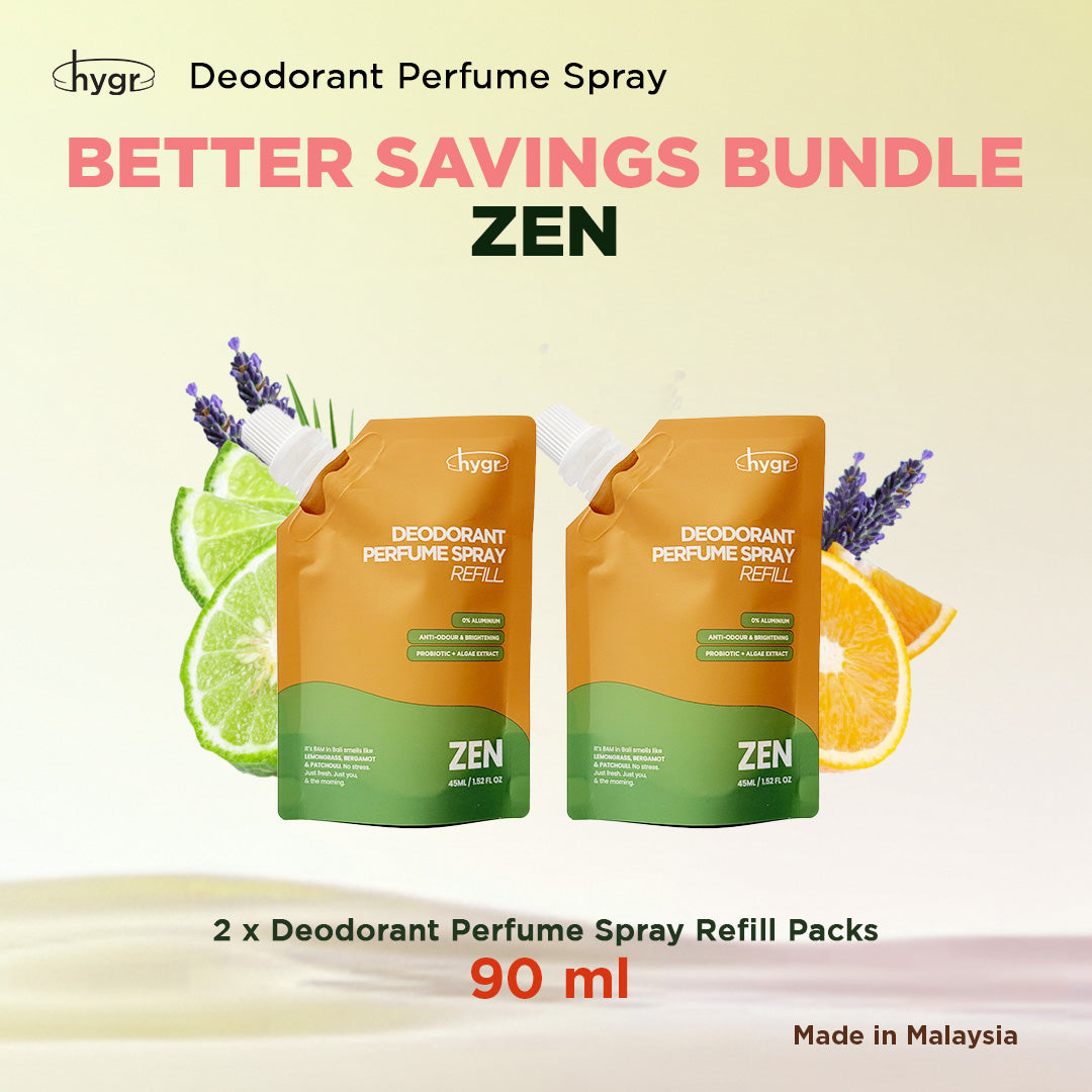 HYGR Natural Refillable Deodorant Spray Perfume|Long-Lasting Odour Control|Gentle on Skin|Fresh, Clean Daily Body Scent