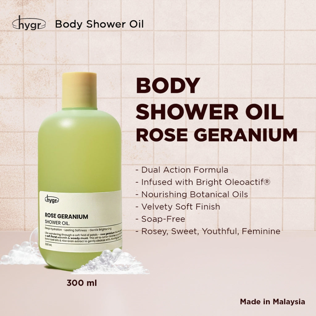 HYGR Scented Shower Oil|Moisturising Aromatic Body Wash Oil|Long-Lasting Fragrance|Dry & Sensitive Skin
