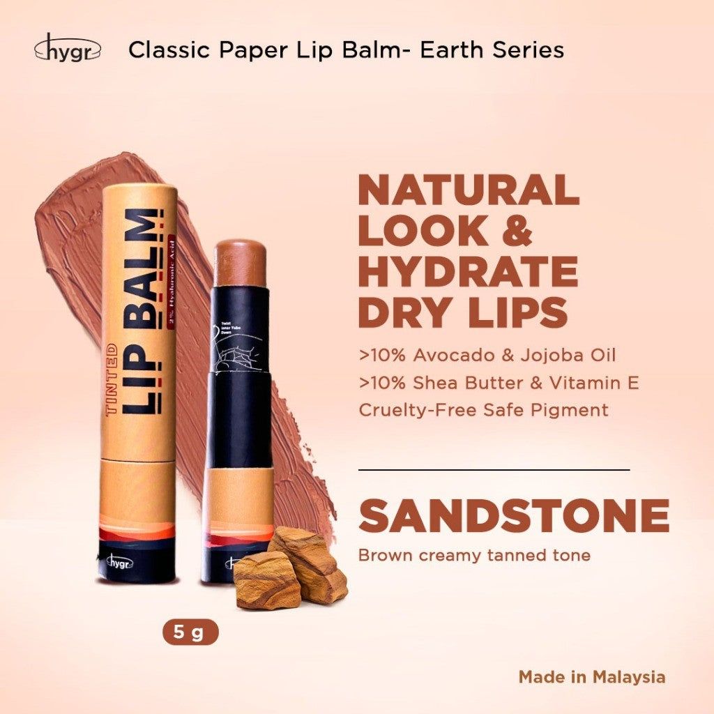 HYGR Natural Tinted Lip Balm - Sandstone