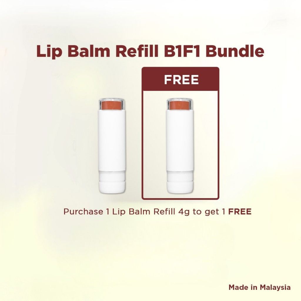MY l Buy 1 Free 1 Bamboo Refillable Tinted Lip Balm | Shea Butter | Hyaluronic Acid | Cracked Lips | Dry Lips