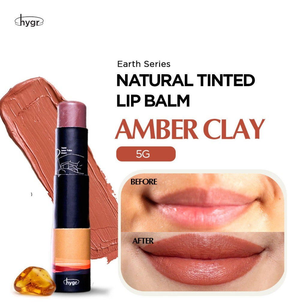 HYGR Natural Tinted Lip Balm - Amber Clay