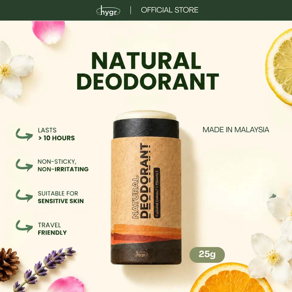 HYGR Natural Deodorant Stick 25g - natural deodorant stick 25g, lasts 10 hours, non-sticky