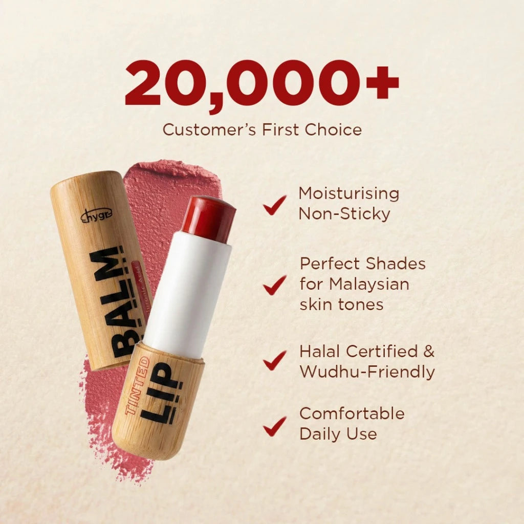 [11.11 Sale] HYGR 2x Natural Tinted Lip Balm Refill (4g) + FREE Bamboo Casing | 2% Hyaluronic Acid