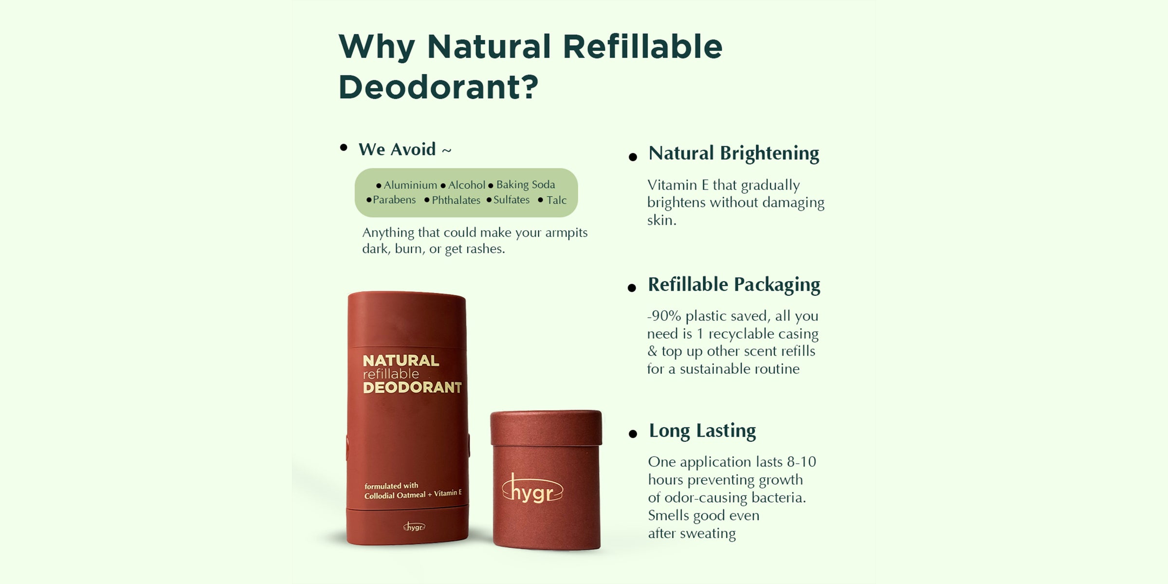 Natural odour protection up to 12 hours