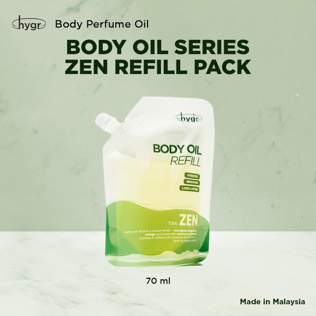 HYGR Body Oil 95ml & Roll-On 8ml | Hydration Smoothen Skin Brighten Skin Lotion Scented Oil
