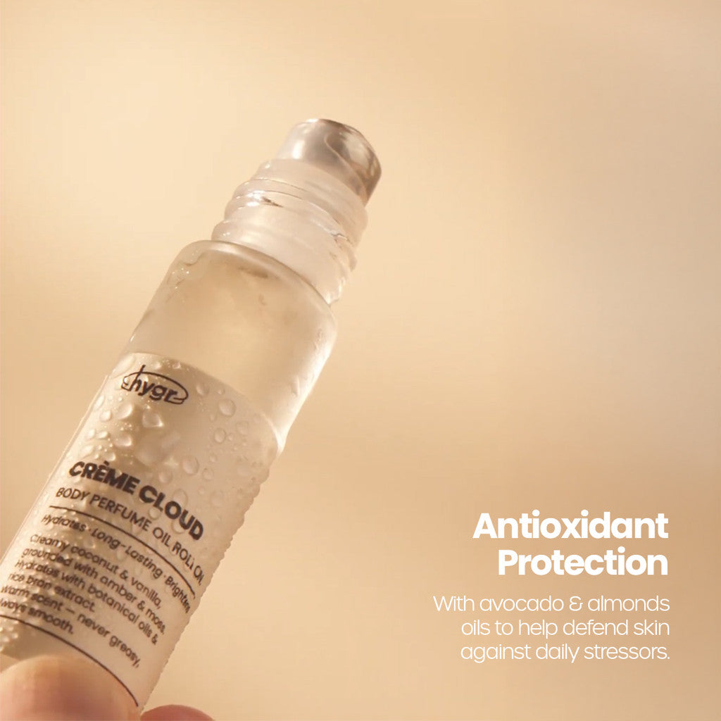 HYGR Body Oil 95ml & Roll-On 8ml | Hydration Smoothen Skin Brighten Skin Lotion Scented Oil