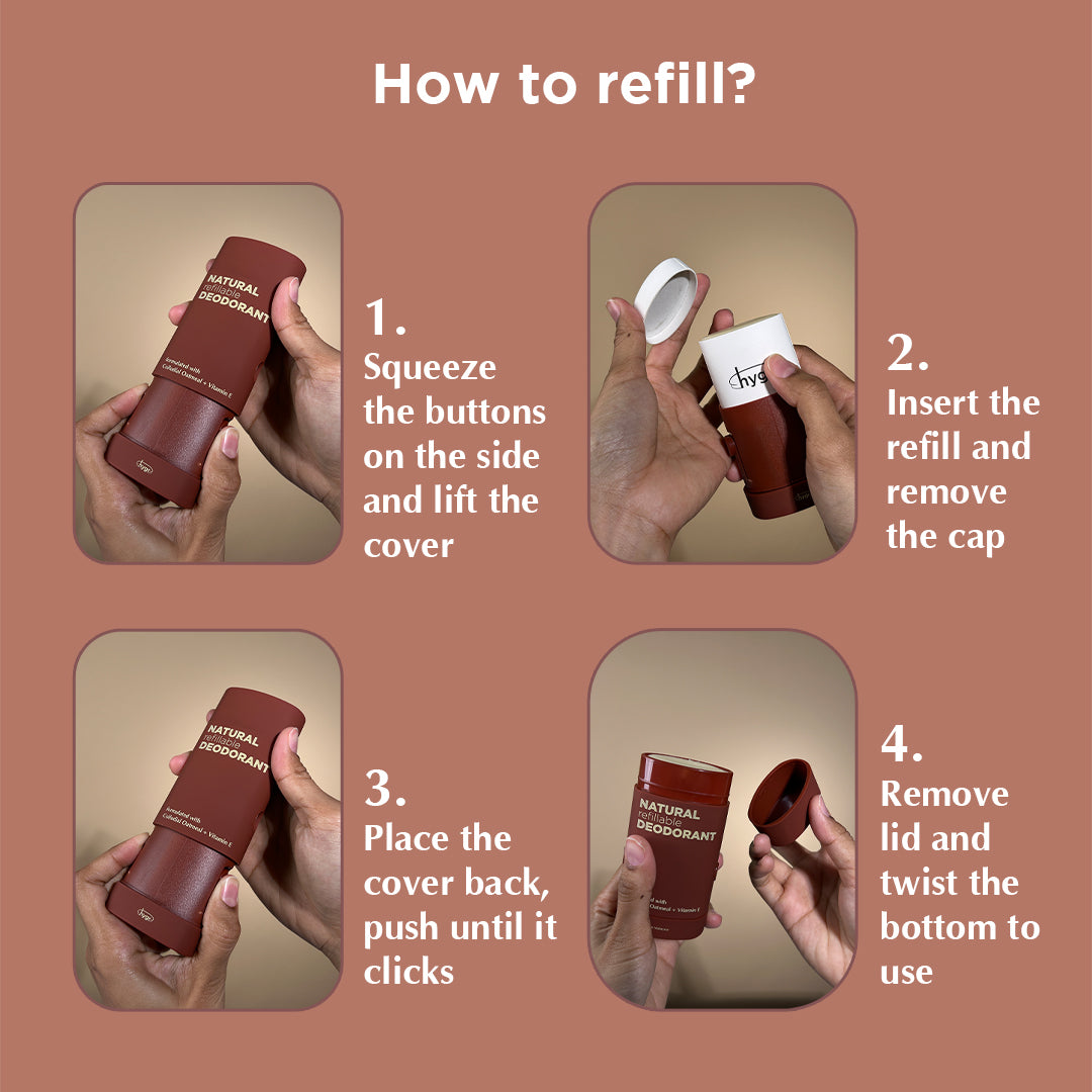 3x Natural Refillable Deodorant HYGR Bundle