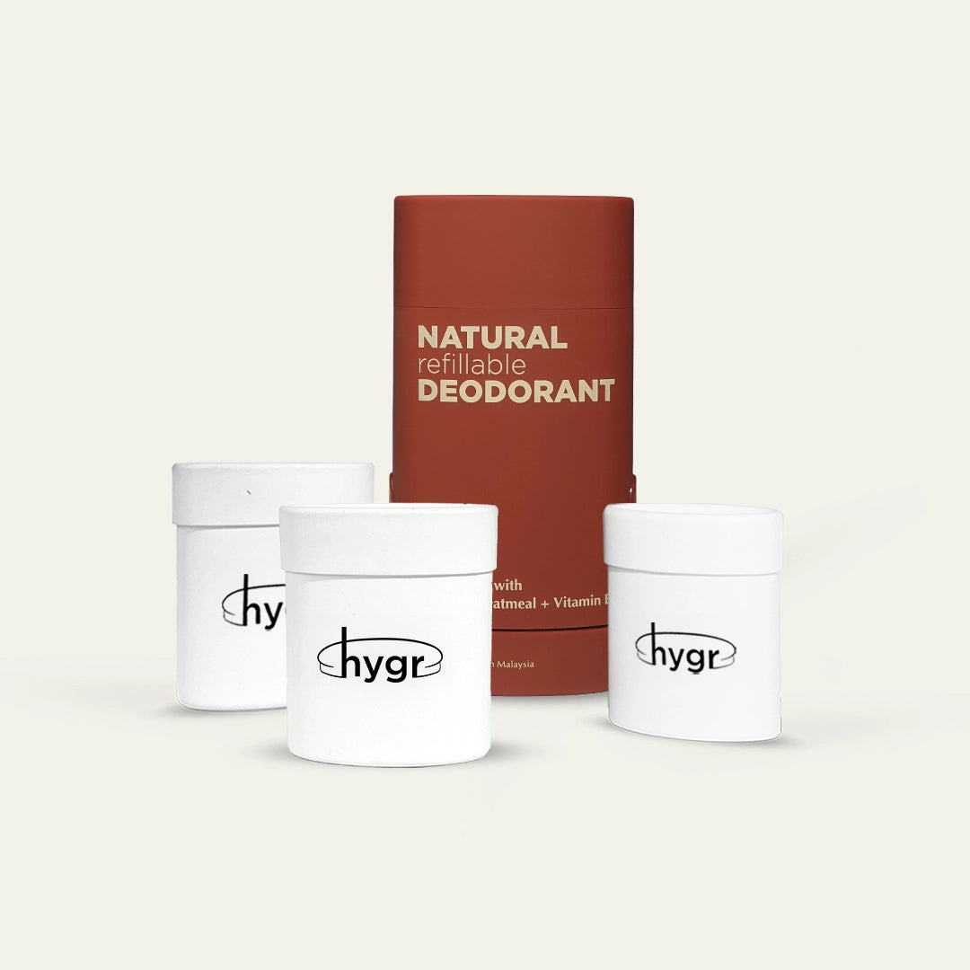 3x Natural Refillable Deodorant HYGR Bundle