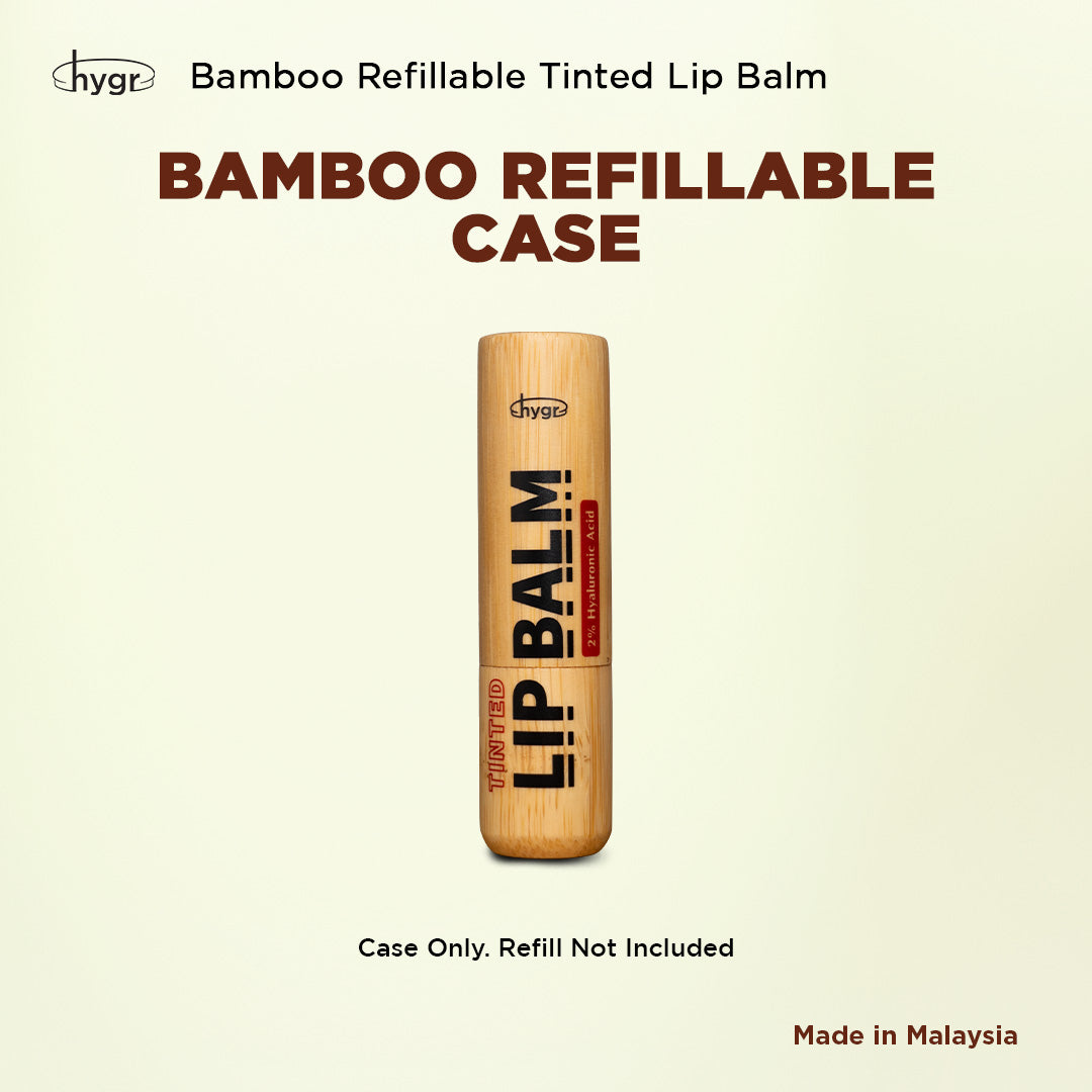 [Lip Balm] Bamboo Refillable Natural Tinted Lip Balm + 2 % Hyaluronic Acid