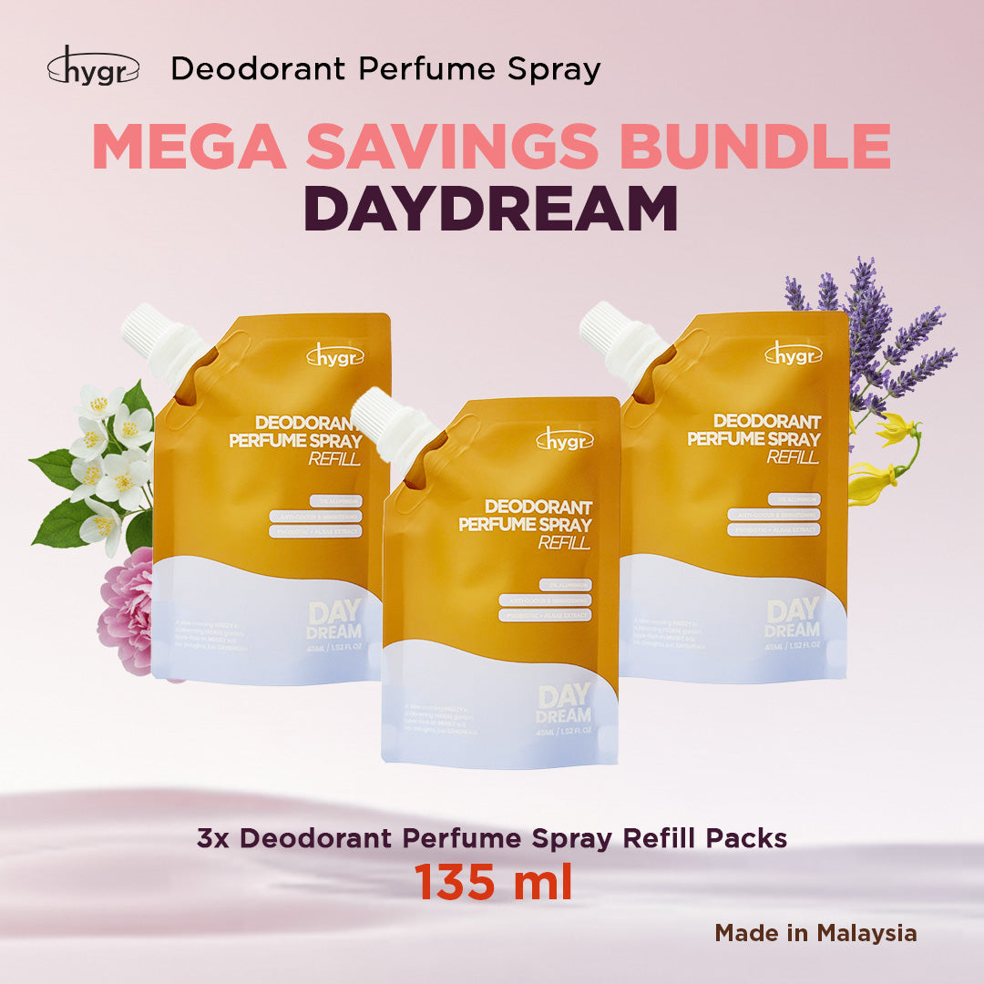 HYGR Natural Refillable Deodorant Spray Perfume｜Long-Lasting Odour Control｜Gentle on Skin｜Fresh, Clean Daily Body Scent