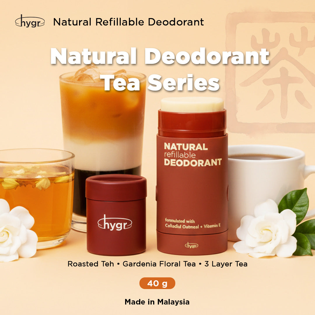 [TEA-RIFFIC series] Natural Refillable Deodorant 40g | Long-Lasting Odour Control Fresh