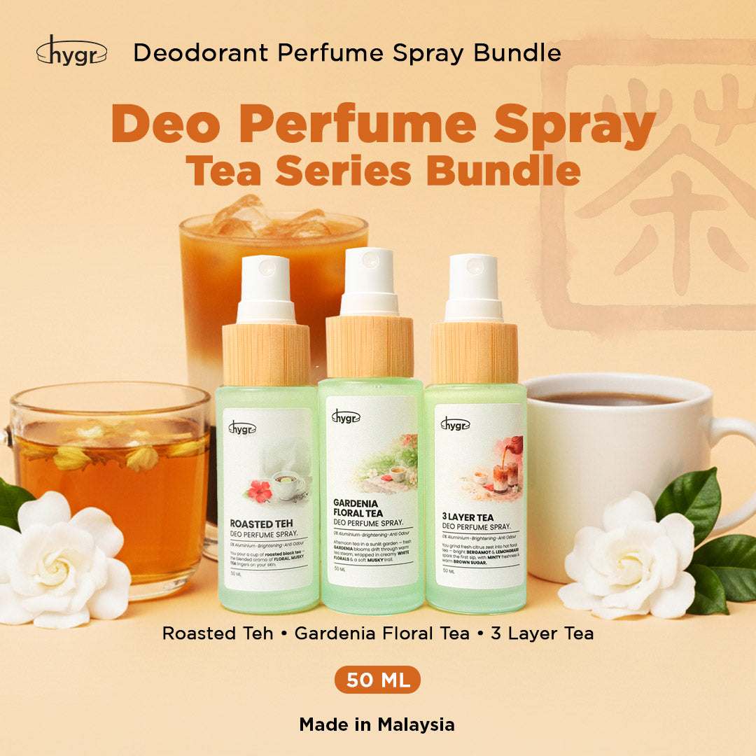 [TEA-RIFFIC series] HYGR Natural Refillable Deodorant Spray Perfume | Long-Lasting Odour Control Fresh