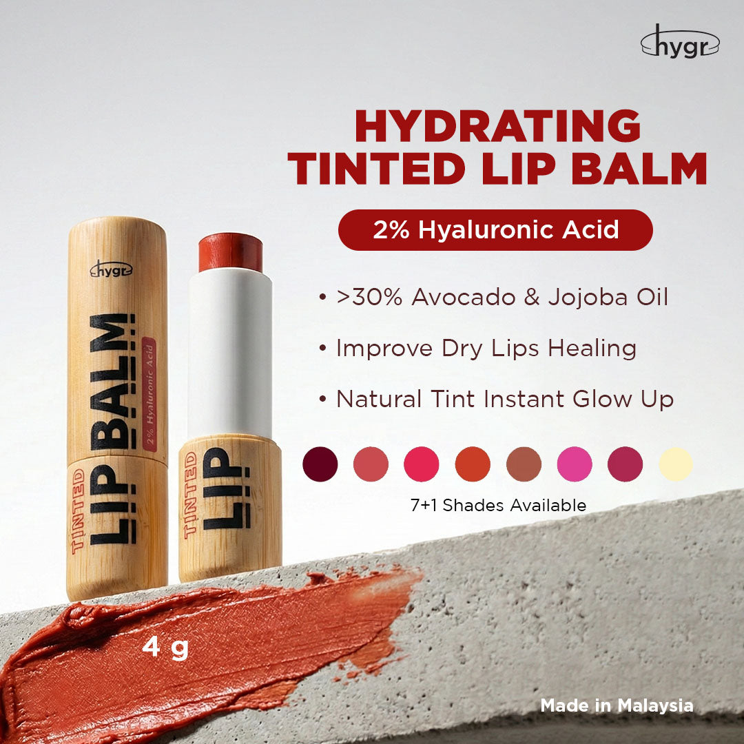 [Lip Balm] Bamboo Refillable Natural Tinted Lip Balm + 2 % Hyaluronic Acid