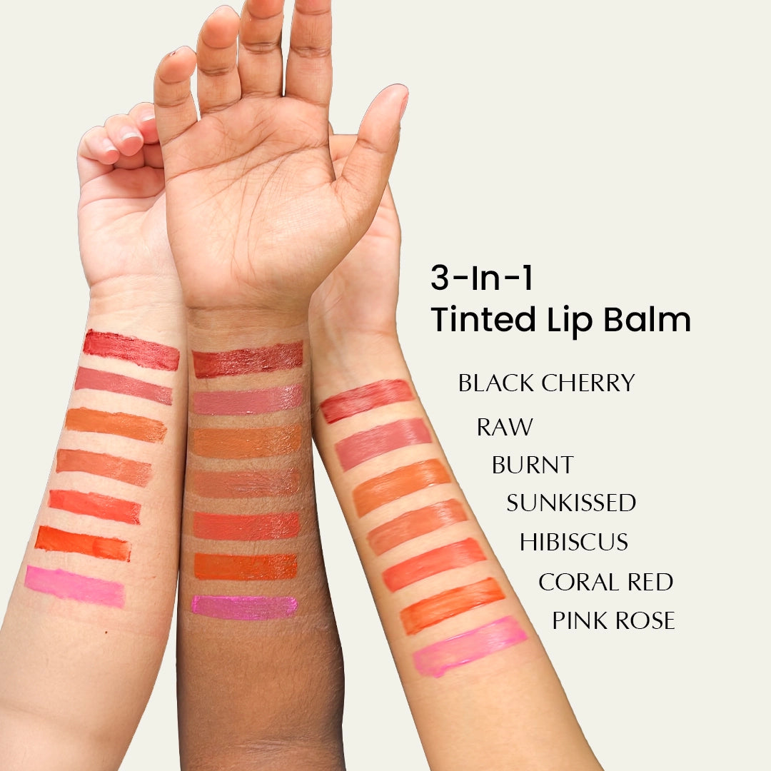 3x Bamboo Refillable Tinted Lip Balm Bundle