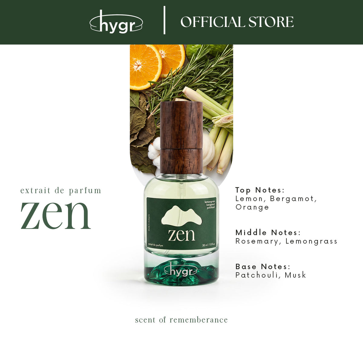 HYGR Perfume Collection Set of 3 | Zen, Bayu, Creme Cloud 30ml x3 | Unisex Fragrances | Primer Included