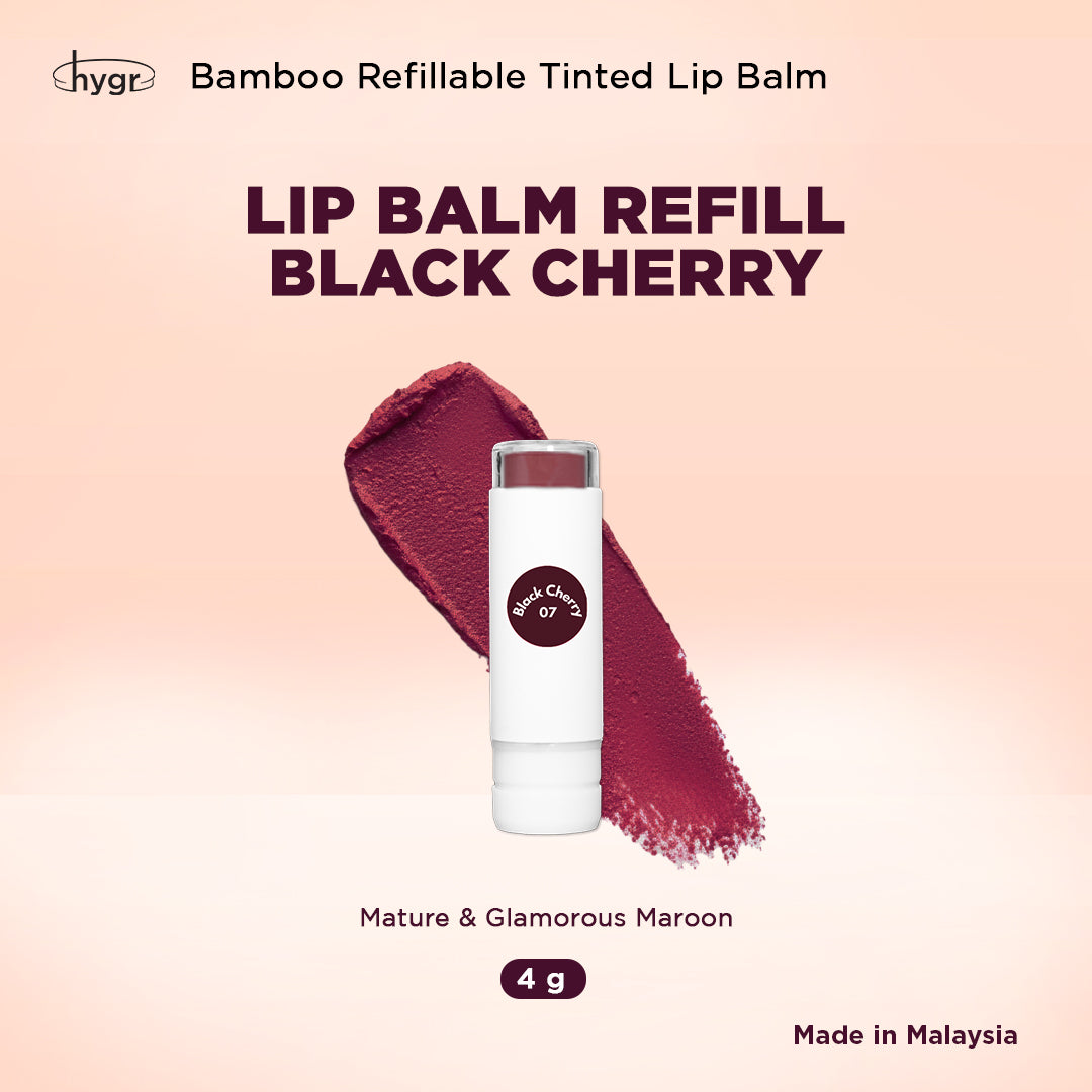 Limited Promo l Buy 1 Free 1 Bamboo Refillable Tinted Lip Balm | Shea Butter | Hyaluronic Acid | Cracked Lips | Dry Lips