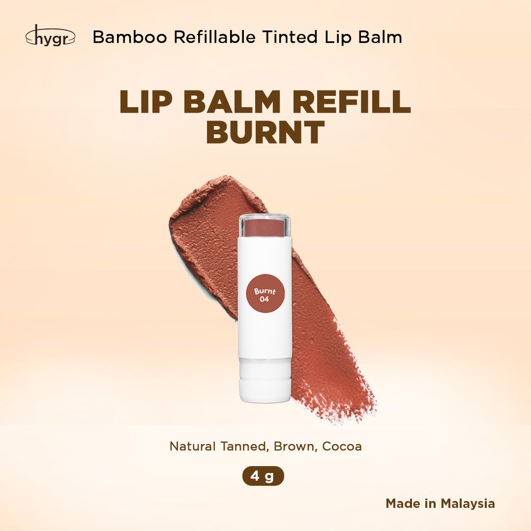 Limited Promo l Buy 1 Free 1 Bamboo Refillable Tinted Lip Balm | Shea Butter | Hyaluronic Acid | Cracked Lips | Dry Lips