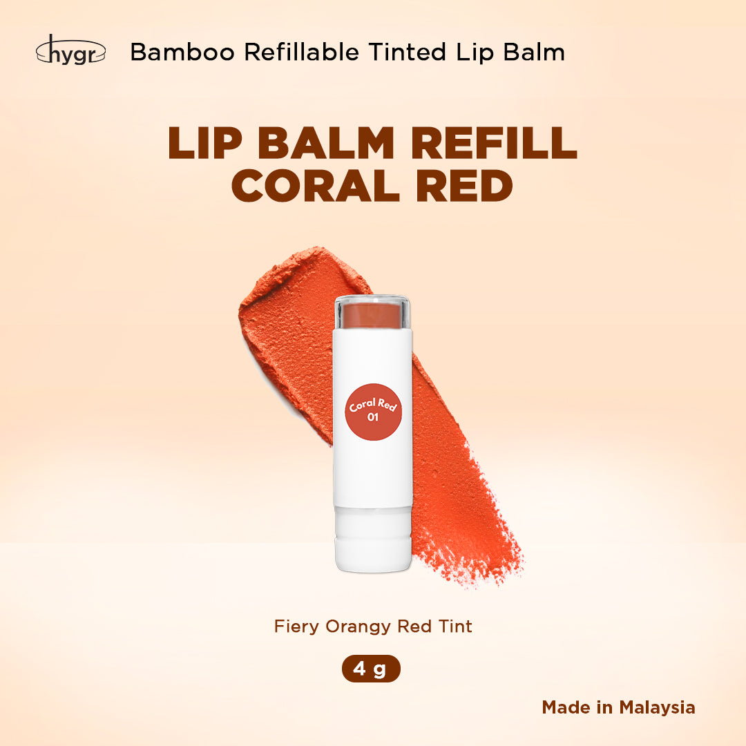 Limited Promo l Buy 1 Free 1 Bamboo Refillable Tinted Lip Balm | Shea Butter | Hyaluronic Acid | Cracked Lips | Dry Lips