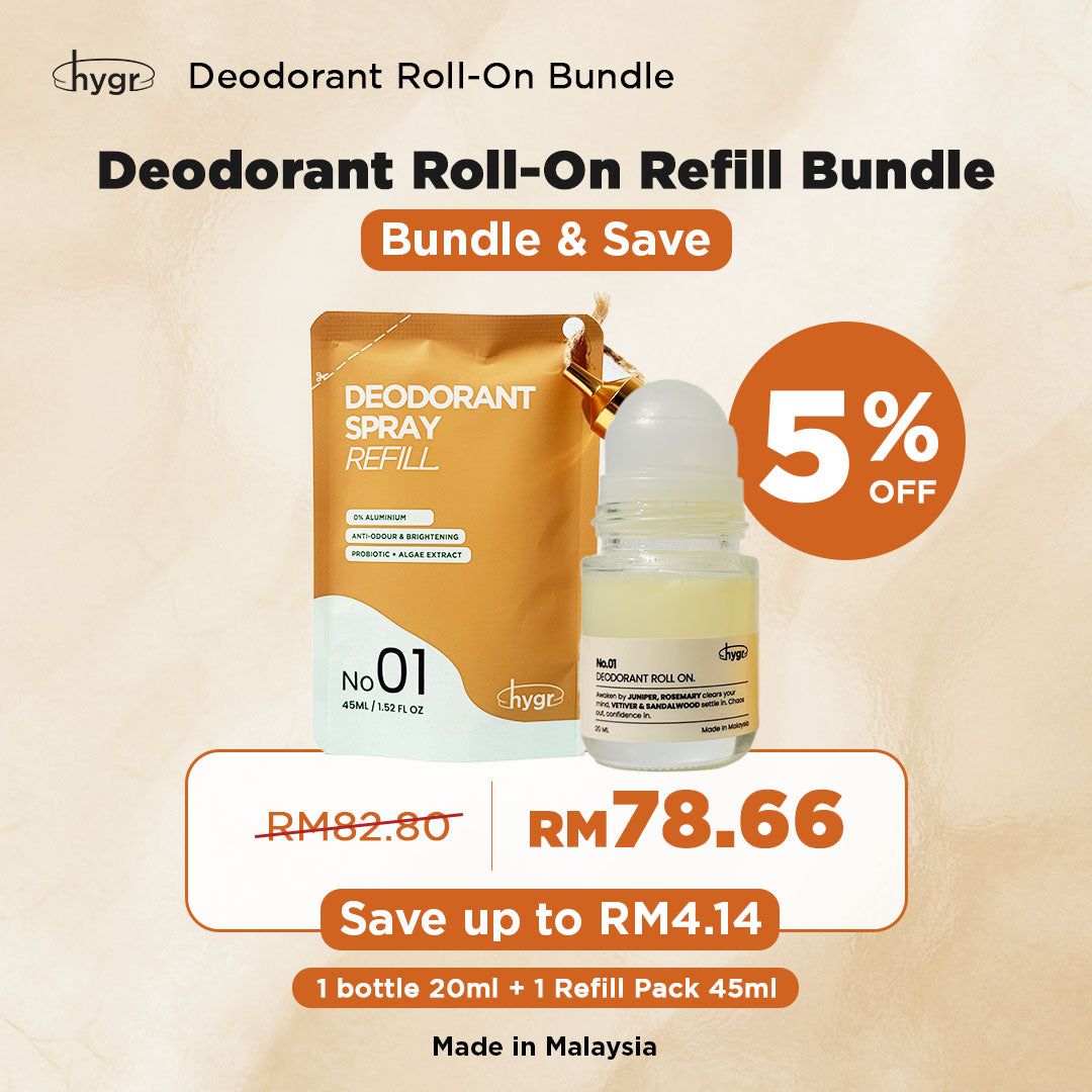 HYGR Deodorant Roll-On｜Long-Lasting Odour Control｜Gentle on Skin｜Fresh, Clean Daily Body Scent | Easy to use