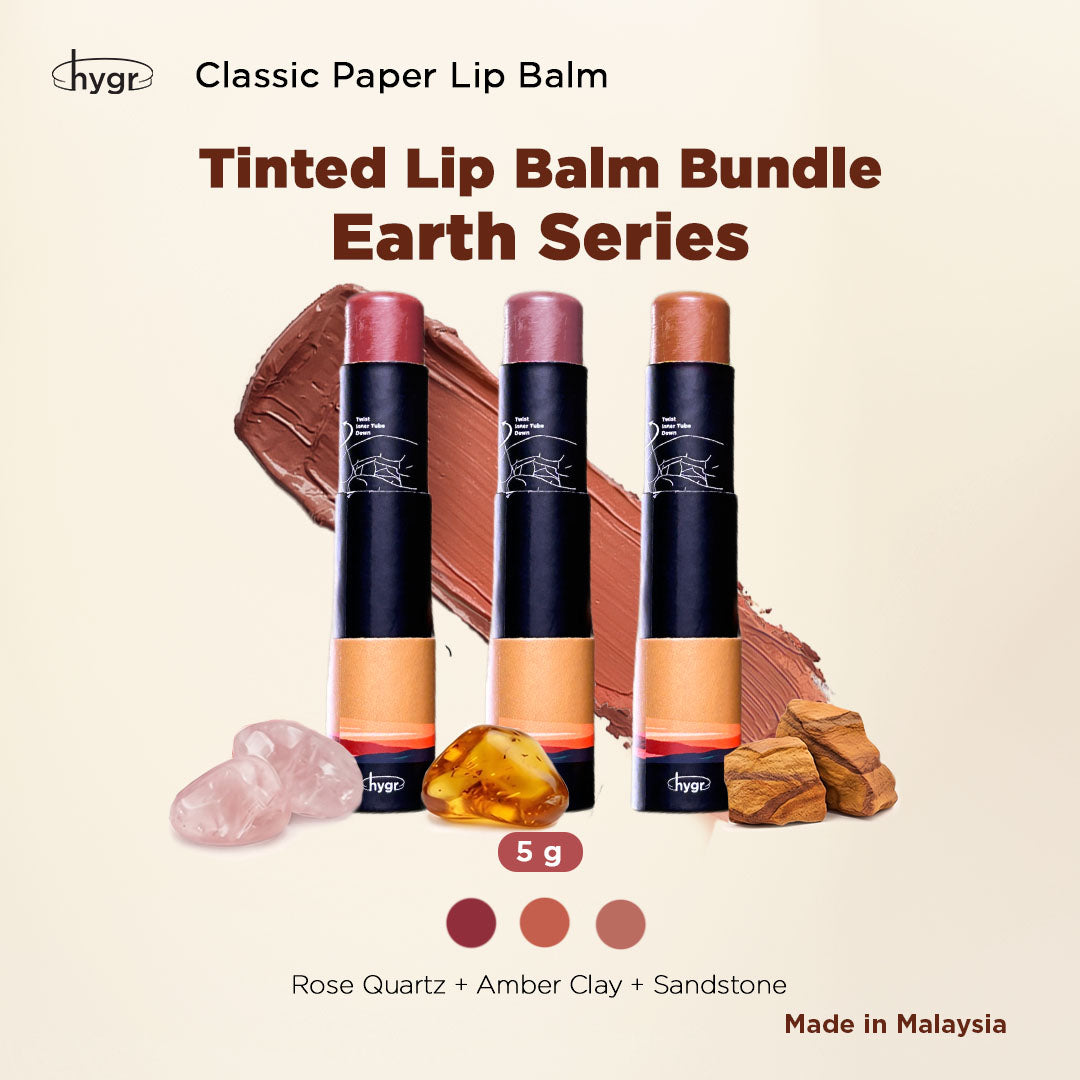 HYGR Natural Tinted Lip Balm Bundle - Trio Earth