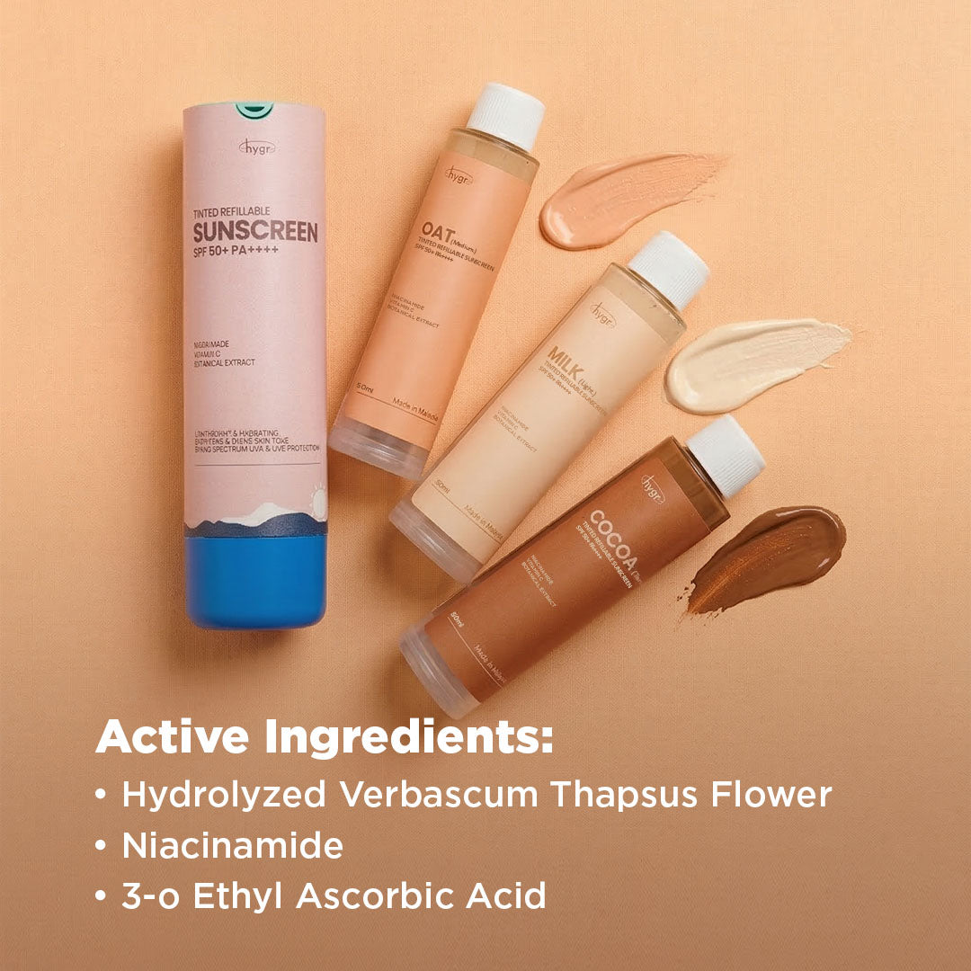 HYGR Tinted Sunscreen 50 ml | Milk Oat Cocoa