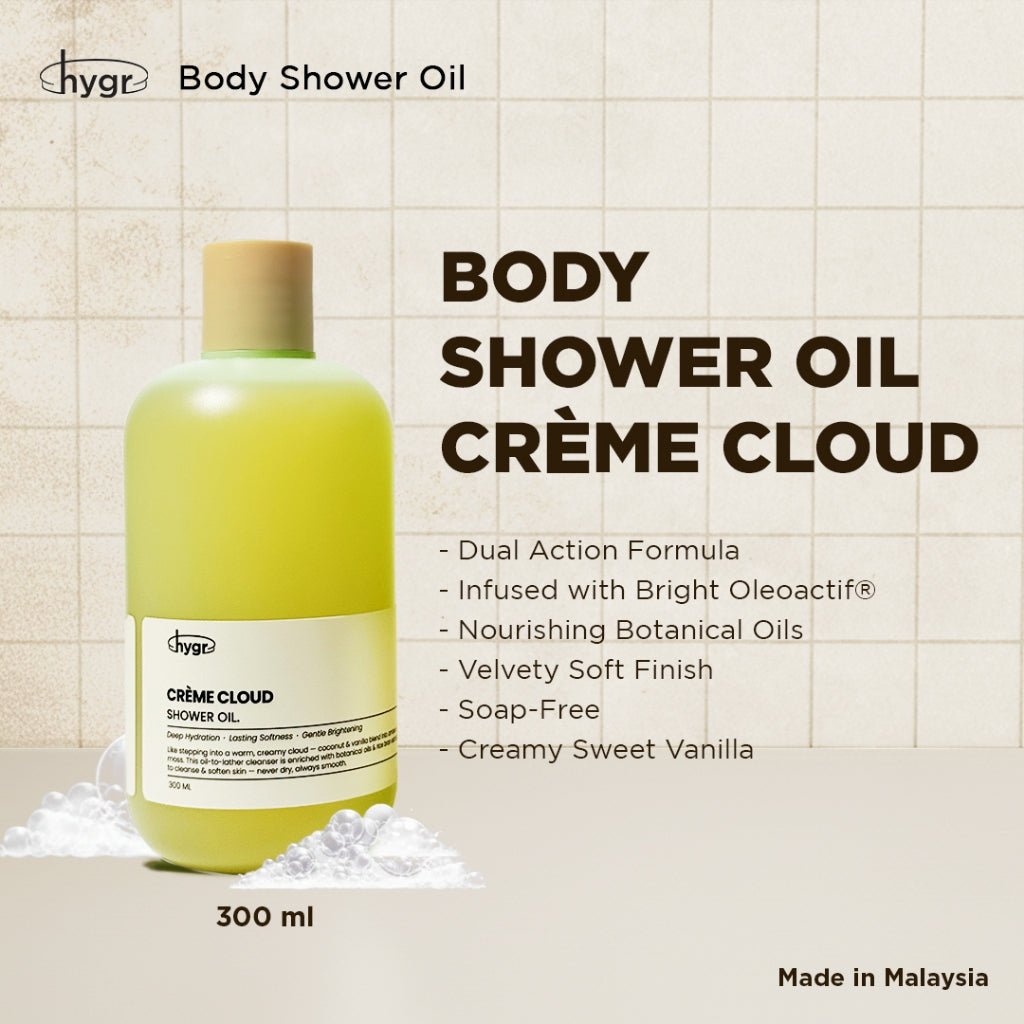 HYGR Scented Shower Oil｜Moisturising Aromatic Body Wash Oil｜Long-Lasting Fragrance｜Dry & Sensitive Skin