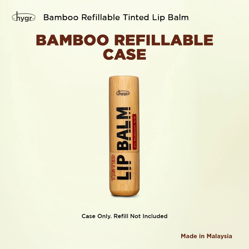 HYGR Bamboo Refillable Natural Tinted Lip Balm Hyaluronic Acid - Earth Series