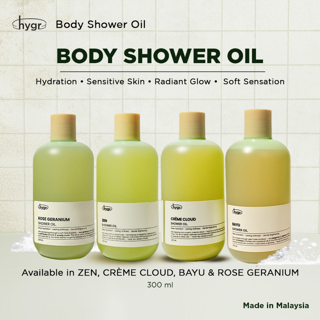 HYGR Scented Shower Oil｜Moisturising Aromatic Body Wash Oil｜Long-Lasting Fragrance｜Dry & Sensitive Skin