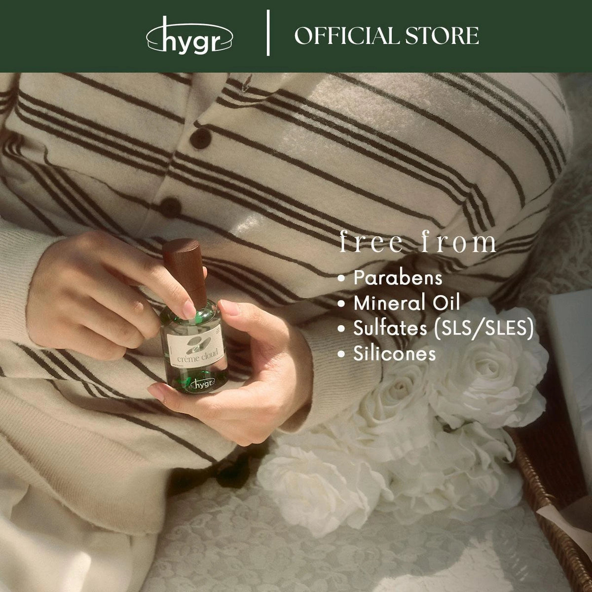 HYGR Perfume 30ml - free from parabens, mineral oil, sulfates and silicones, Creme Cloud perfume
