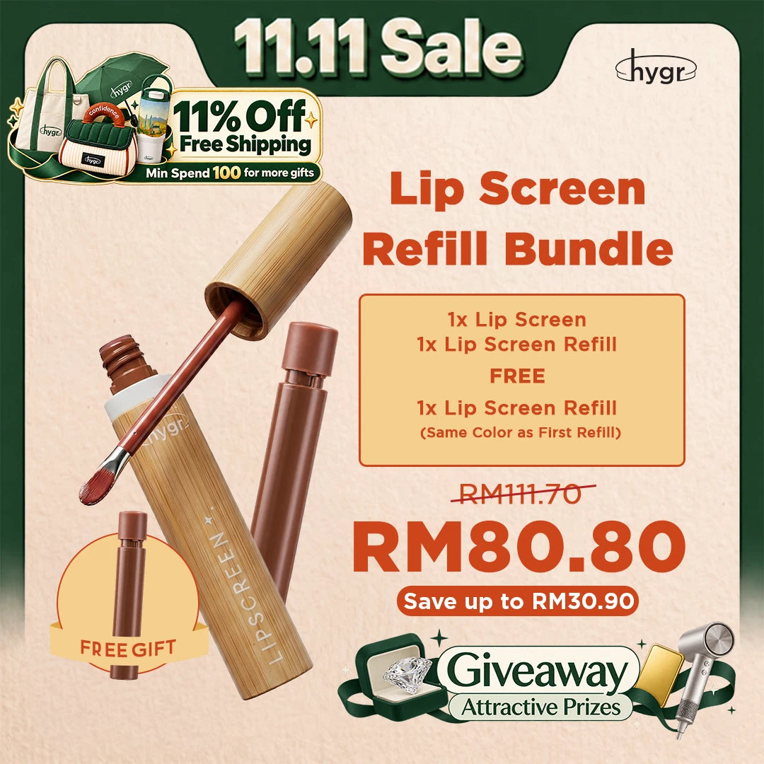 [11.11 Sale] HYGR Tinted Lipscreen SPF 50+ PA++++ (7g) + Refill 7g + FREE Refill 7g