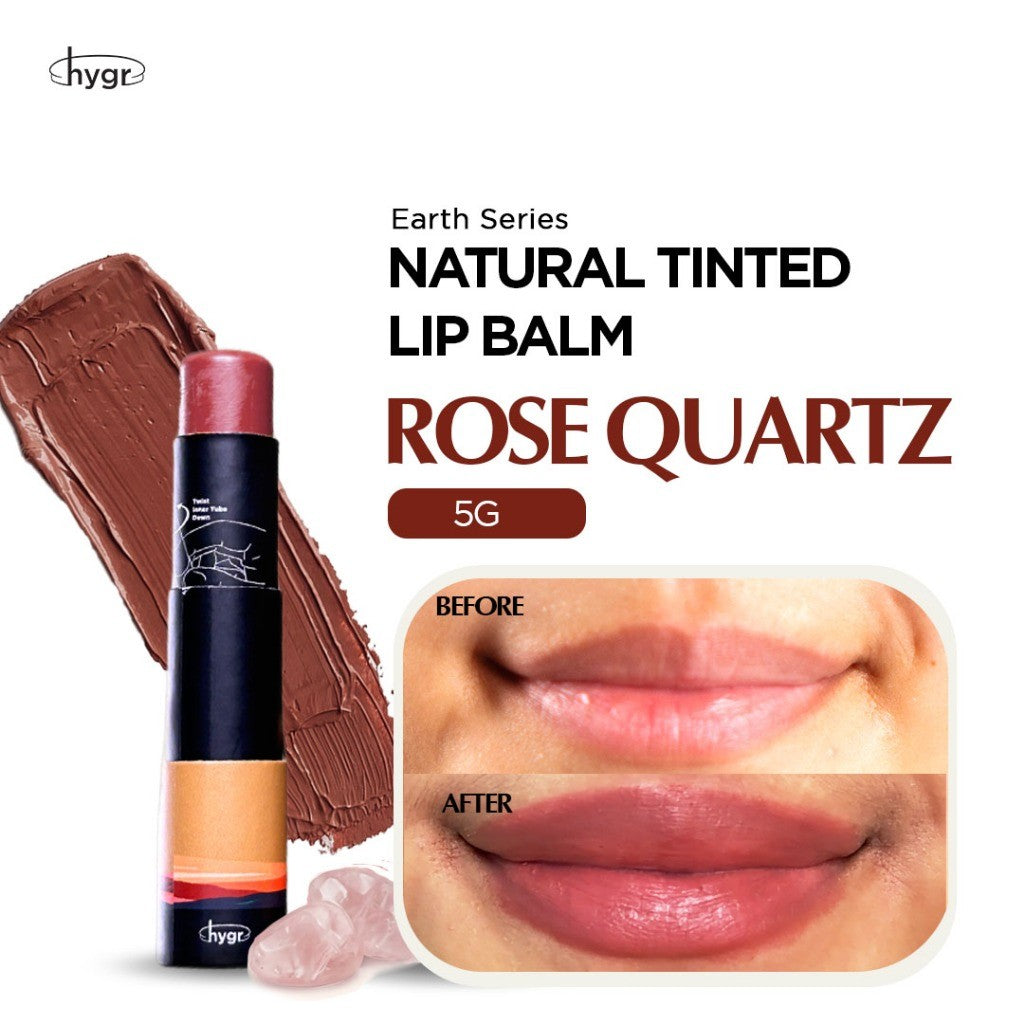 HYGR Natural Tinted Lip Balm - Rose Quartz