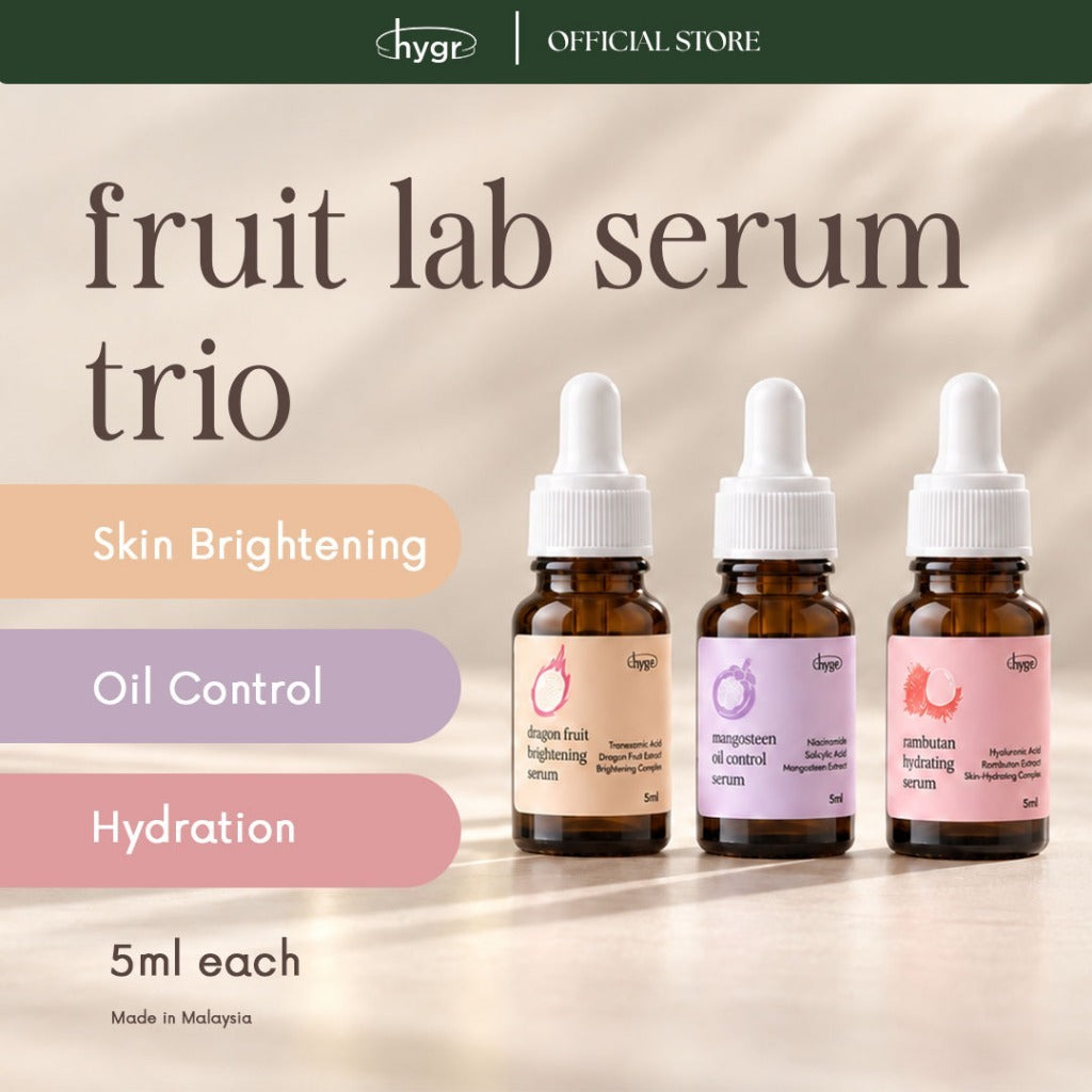 HYGR Fruit Lab Serum (5ml) | Rambutan Hydrating, Dragon Fruit Brightening & Mangosteen Oil Control