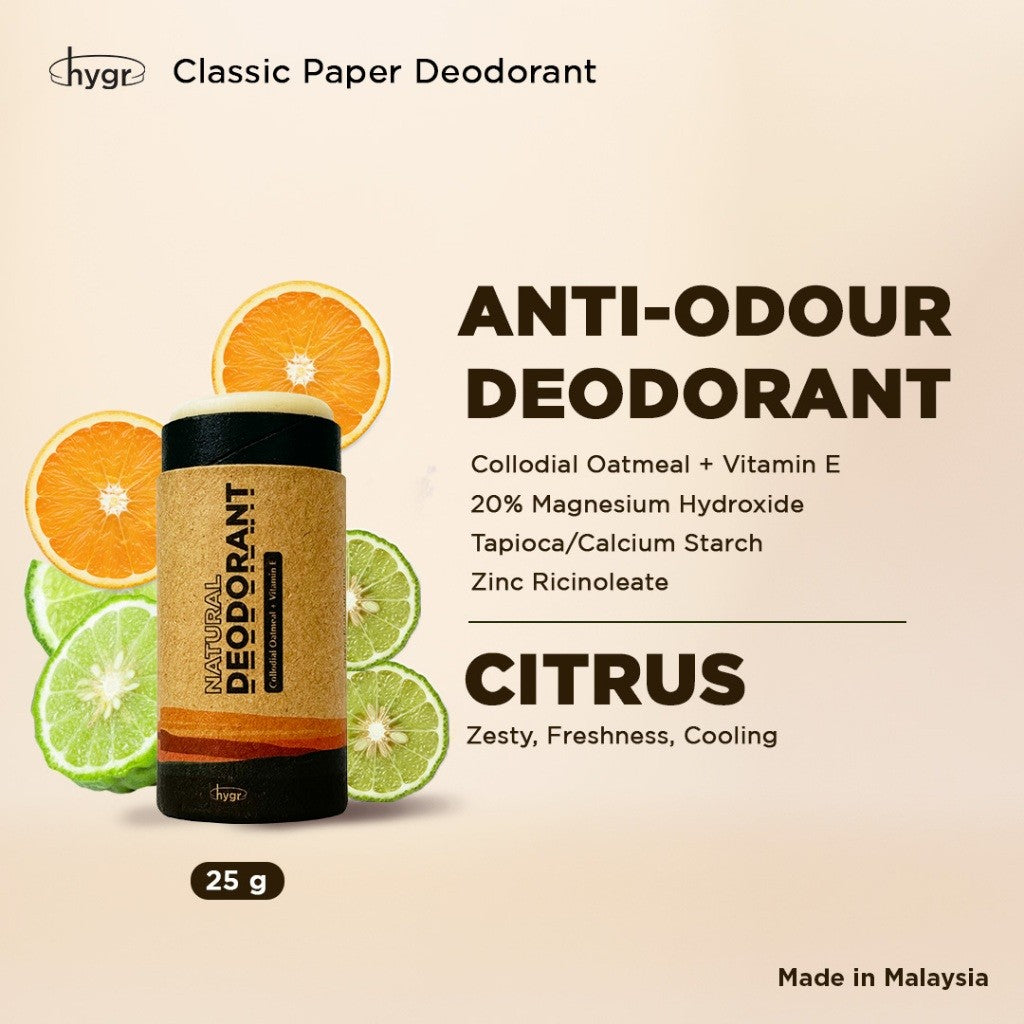 (RM69 for 2) [MERDEKA PROMO] x [WIN THEATRE TICKETS] HYGR Natural Deodorant Stick 25g